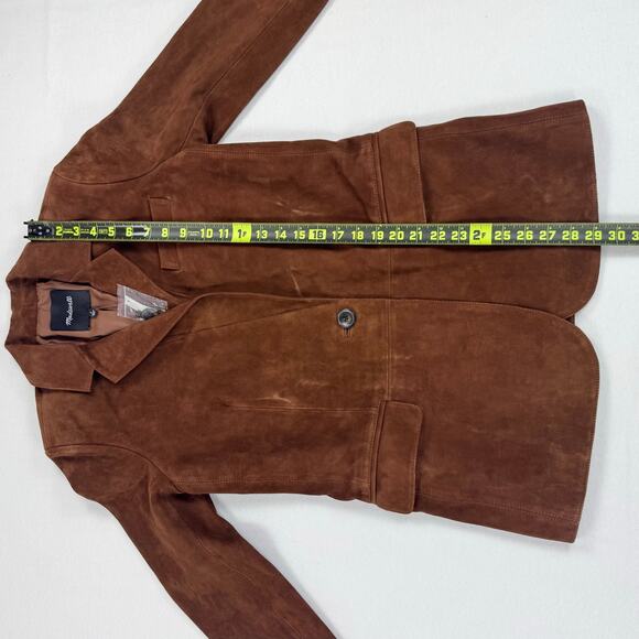 Madewell Women’s The Kline Leather Blazer Size 2 Soft Mohagany - Picture 15 of 16